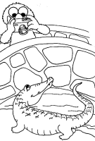 A coloring page of sesame street
